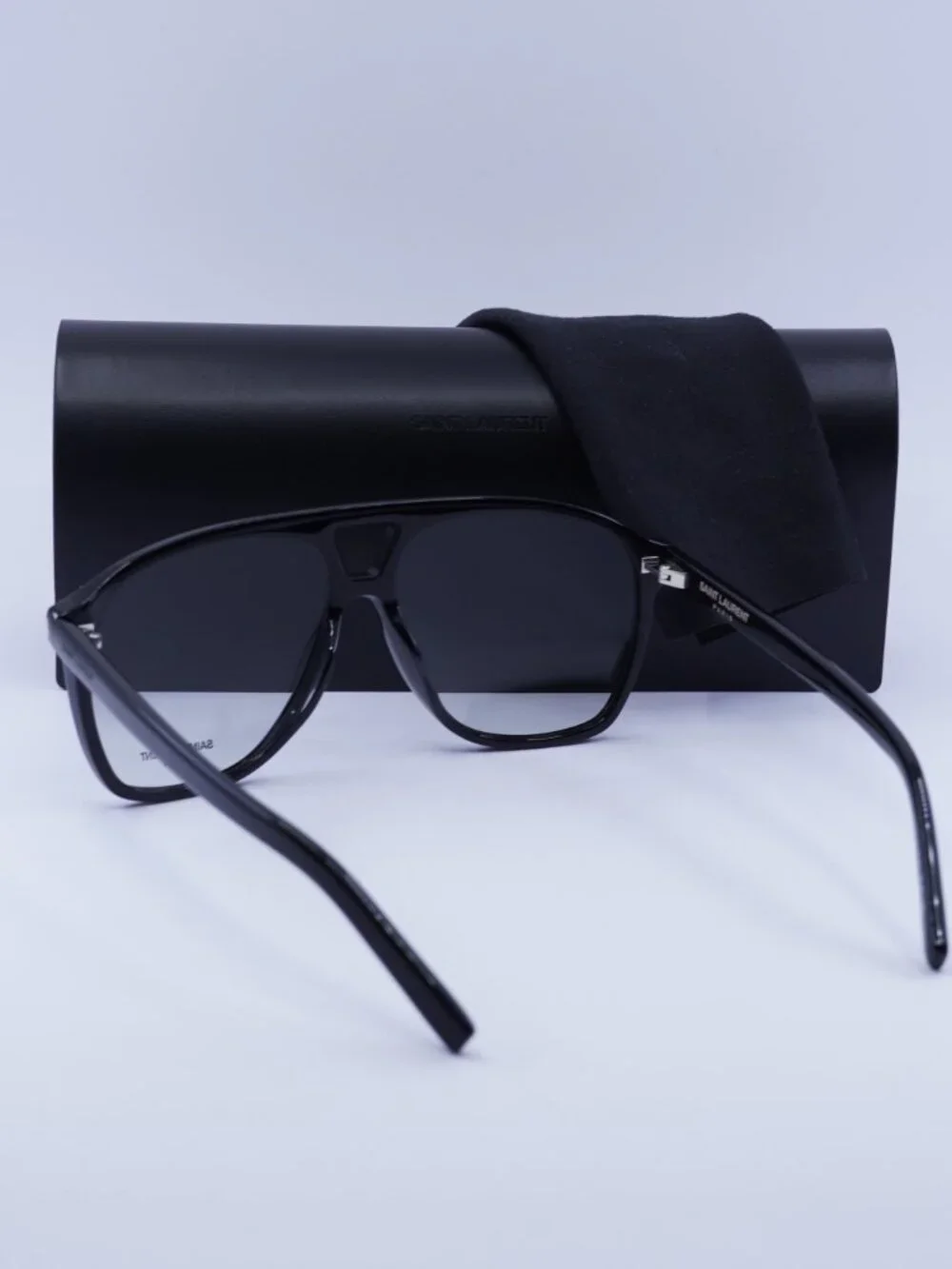 Saint Laurent SL596 DUNE 006 Aviator Sunglasses - Black / Grey